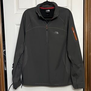 The North Face Men’s Dark Gray and Orange 1/2 Zip Pullover Size Large